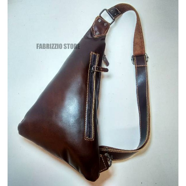 tas selempang pria kulit model pistol