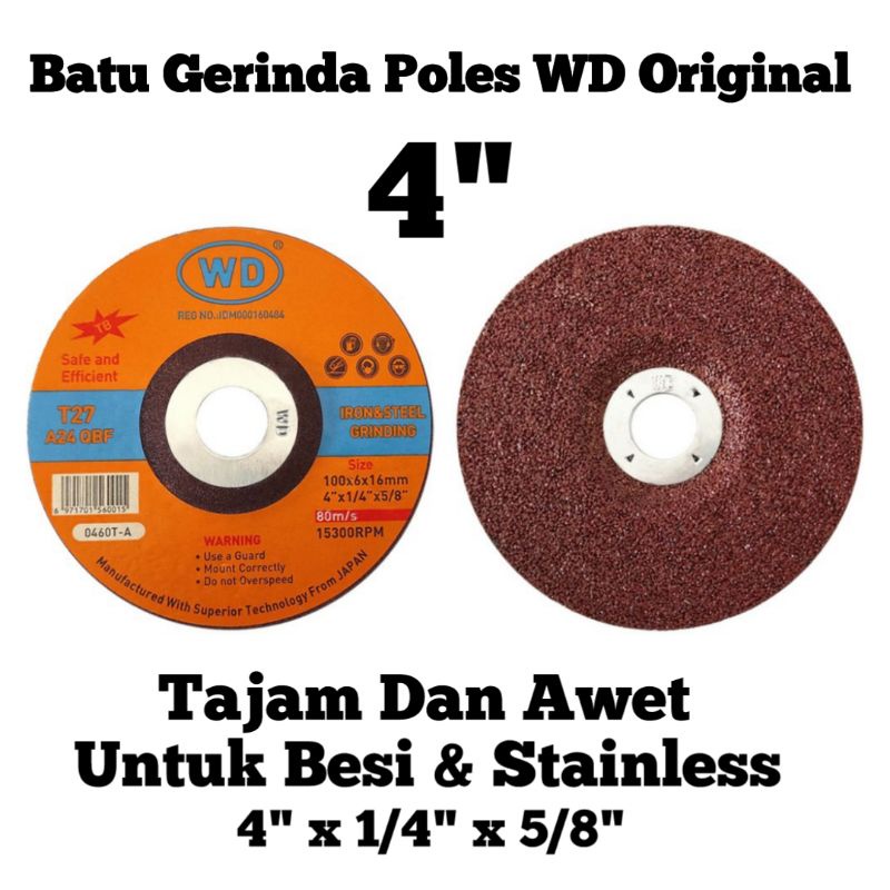 Batu Gerinda WD Original Poles/Asah/Amplas 4&quot;