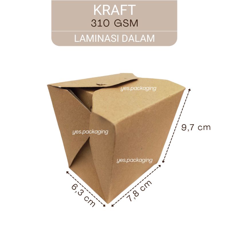 [Size M] KRAFT LAMINASI Box Kotak Kemasan Nasi Foodpail Rice Box Paper