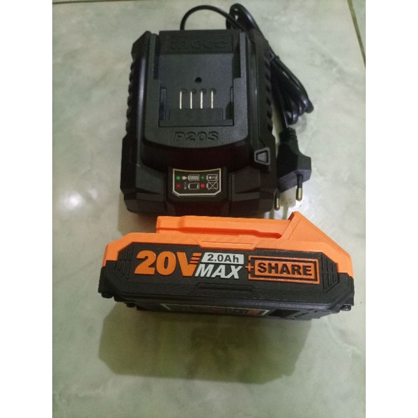 charger dan baterai ingco20v 2Ah