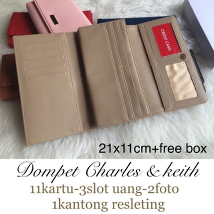 Dompet wanita Charles &amp; Keith Flip Wallet panjang impor murah