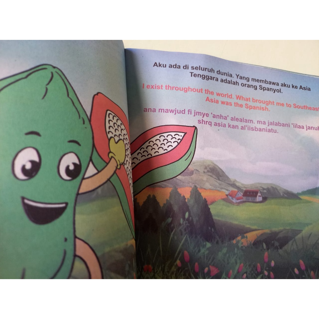 Buku Cerita Anak Bergambar Tema Buah 3 Bahasa Indonesia - Inggris - Indonesia Full Color