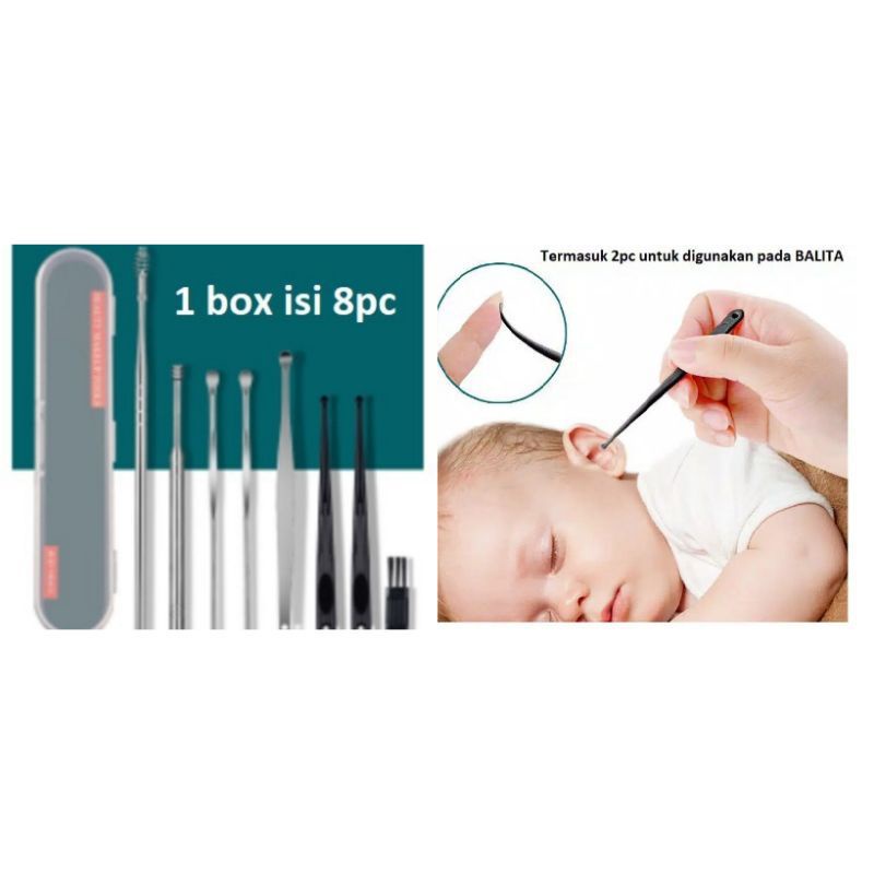 ALAT PEMBERSIH TELINGA SET 8 IN 1