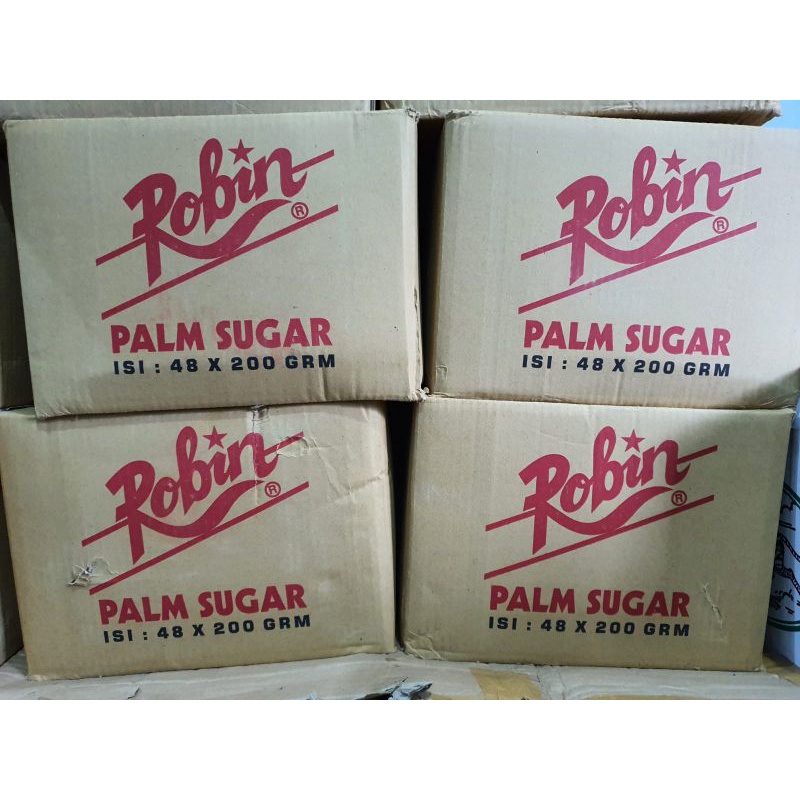 

Palm Sugar Robin 1 Karton Isi 48 x 200 gr Gula Palem