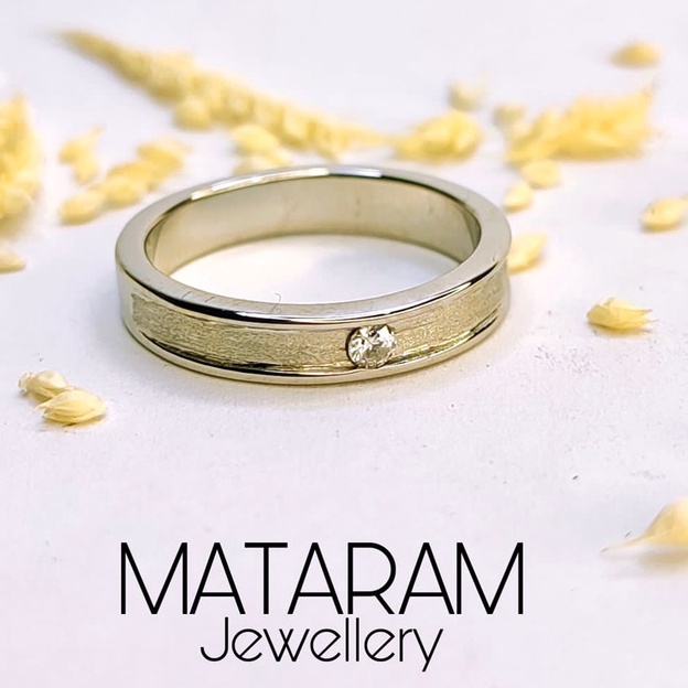 Cincin Kawin Asmat Palladium Kadar 50% - Bebas Request Model Cincin Custom By Mataram Jewellery - Fr