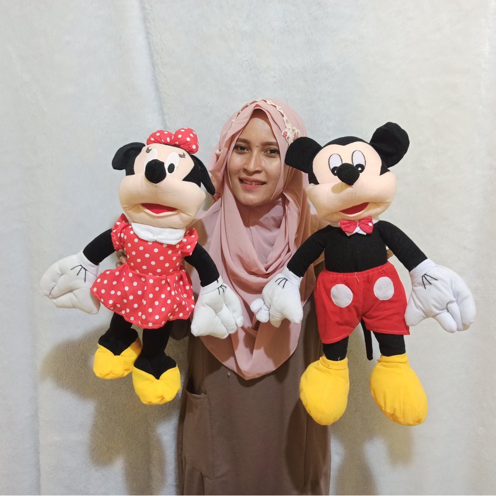 Boneka Mickey atau Minnie mouse L murah