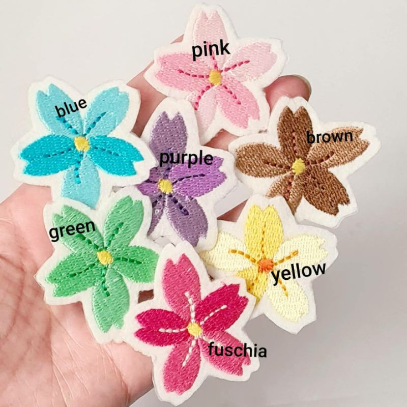 patch sakura mini, patch iron,patch baju, bunga tabur