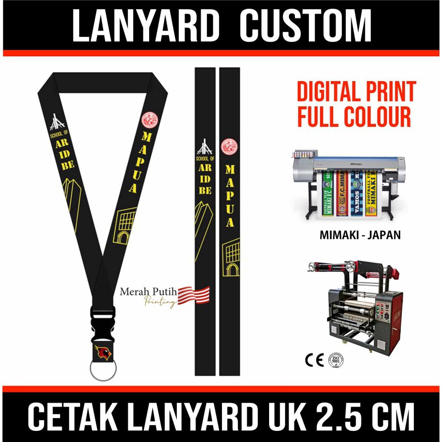 

LANYARD CUSTOM PRINT 1 Sisi Tali 2 cm