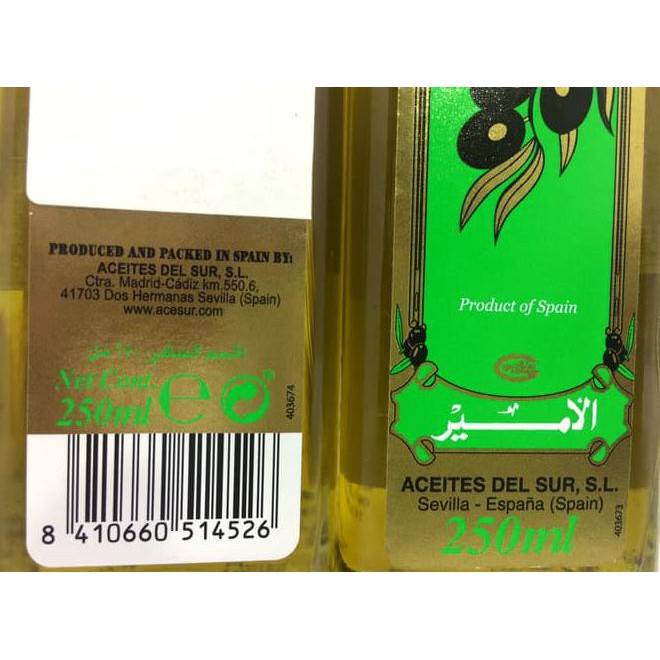 

Minyak Zaitun 100% Extra Virgin Olive Oil Murni Al-Amir 250Ml - Bubble Kode 692
