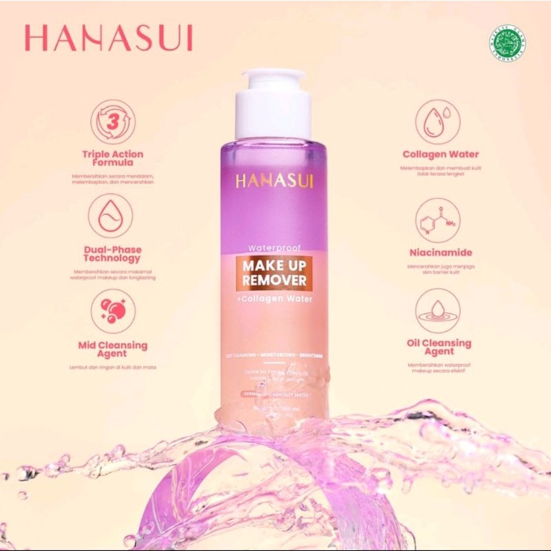 Hanasui Waterproof Make Up Remover + Collagen Water-100ml