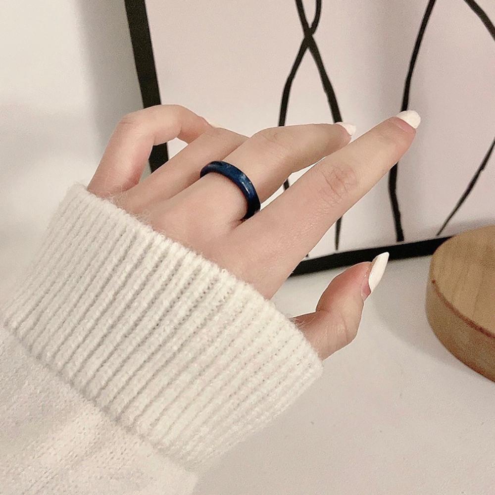 Mxbeauty Cincin Transparan Warna-Warni Retro Minimalis Korea Tipis Untuk Hadiah Perhiasan Wanita