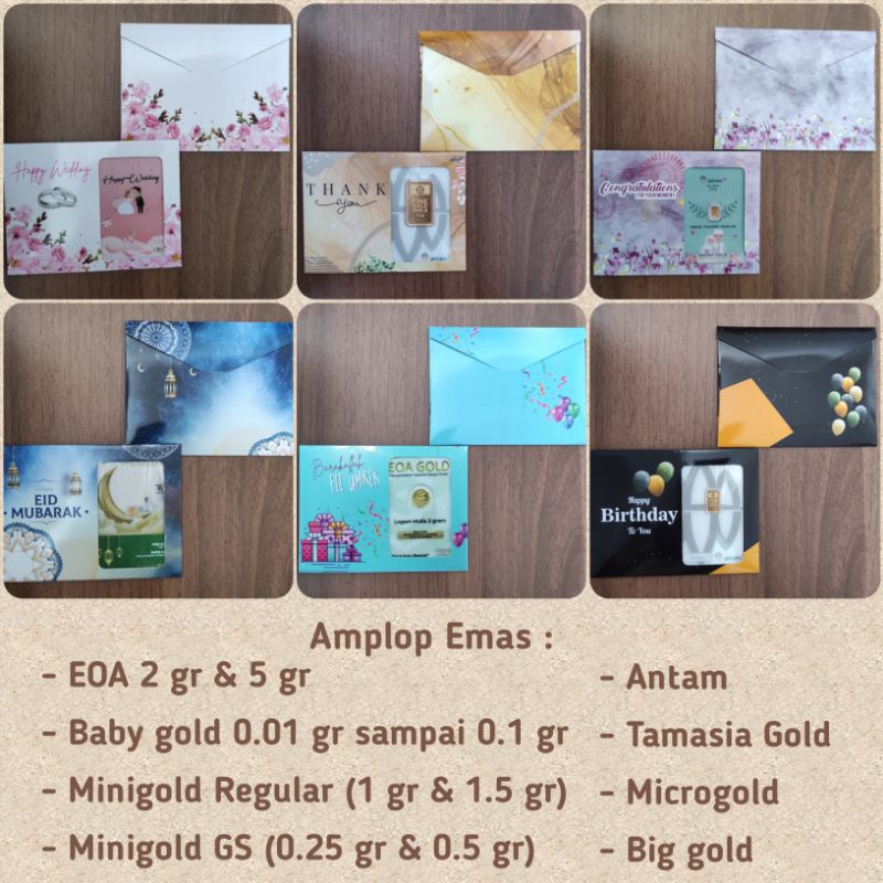 

Amplop Antam, Amplop emas Amplop Big gold, Amplop Microgold, Amplop Minigold Gift series,