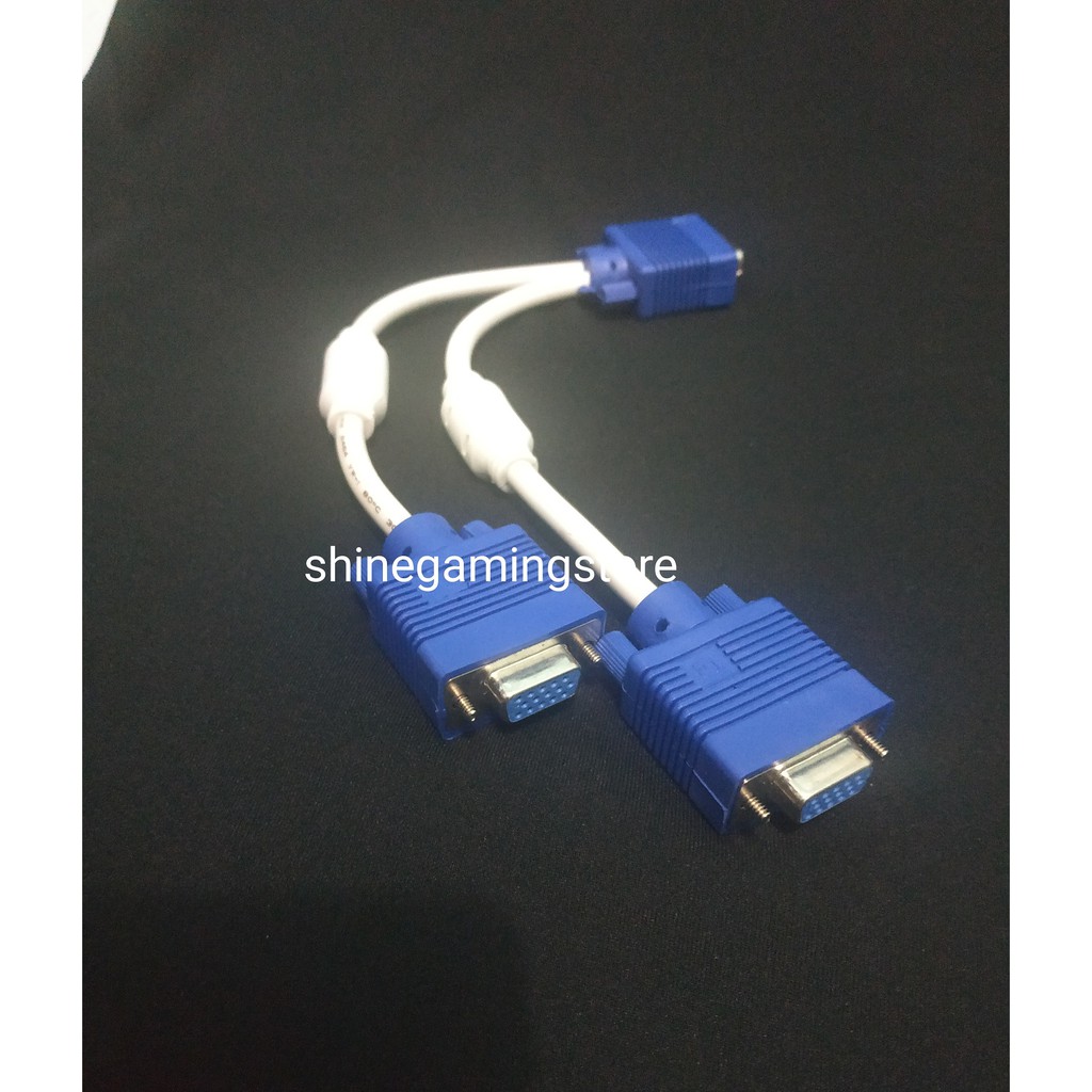 KABEL VGA SPLITTER 1-2 / KABEL VGA CABANG 1 MALE - 2 FEMALE