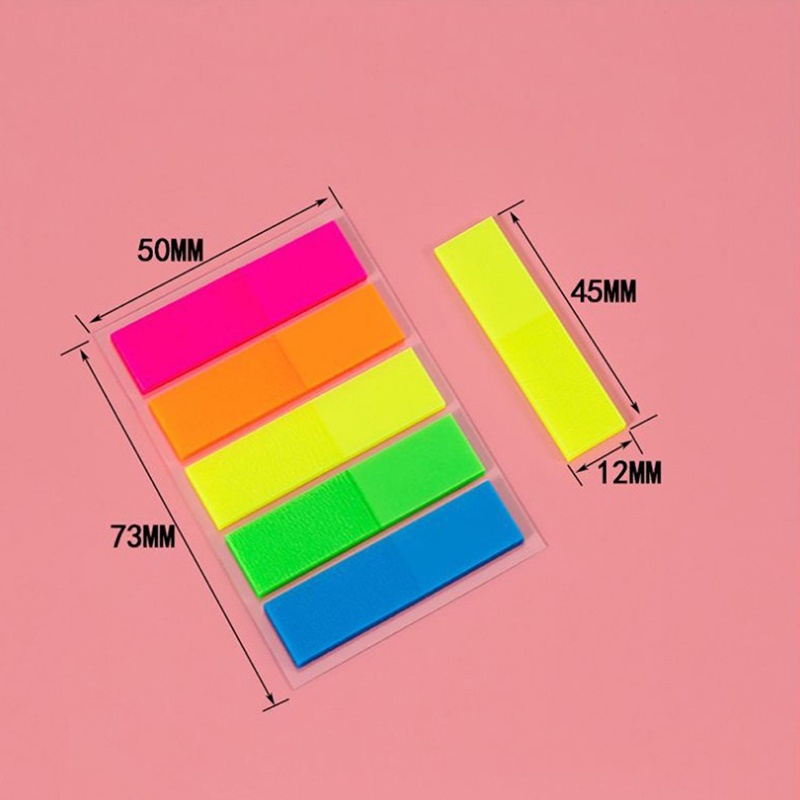 100 Lembar Sticky Notes Warna Fluorescent