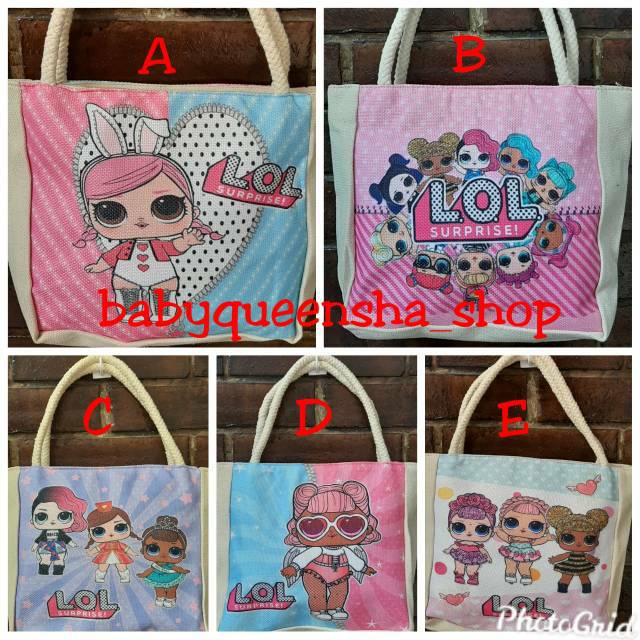 Tote bag LOL/tas anak LOL/tas LOL/tas bekal anak/tas mukena/tas anak/tas tenteng anak/tas lucu