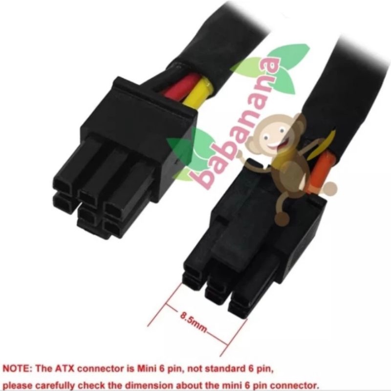 6 pin Mini to Dual Sata Power for Dell kabel adapter converter hdd ssd