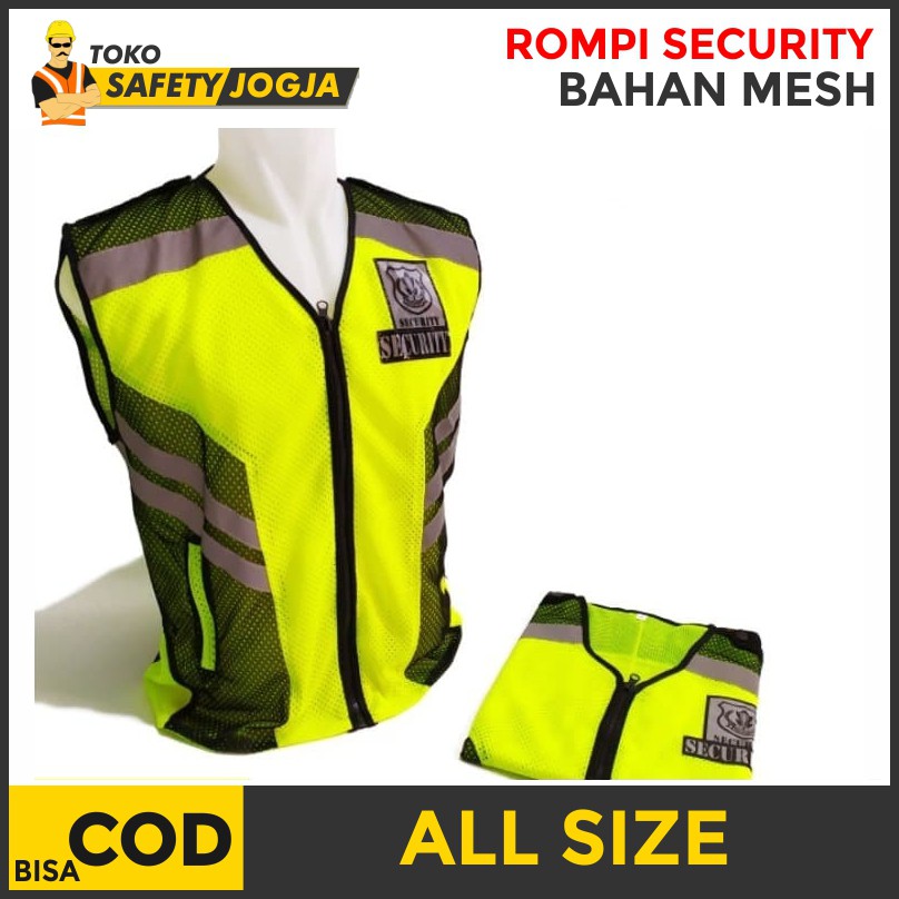 ROMPI SATPAM / VEST SECURITY / SCOTLIGHT HIJAU HITAM