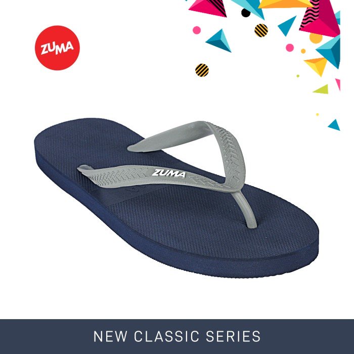Zuma Men Classic 24/Sandal Jepit Sandal Karet Pria - Navy Grey
