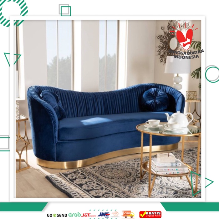SOFA RETRO KAKI BESI STAINLESS GOLD SOFA MEWAH LIMITED