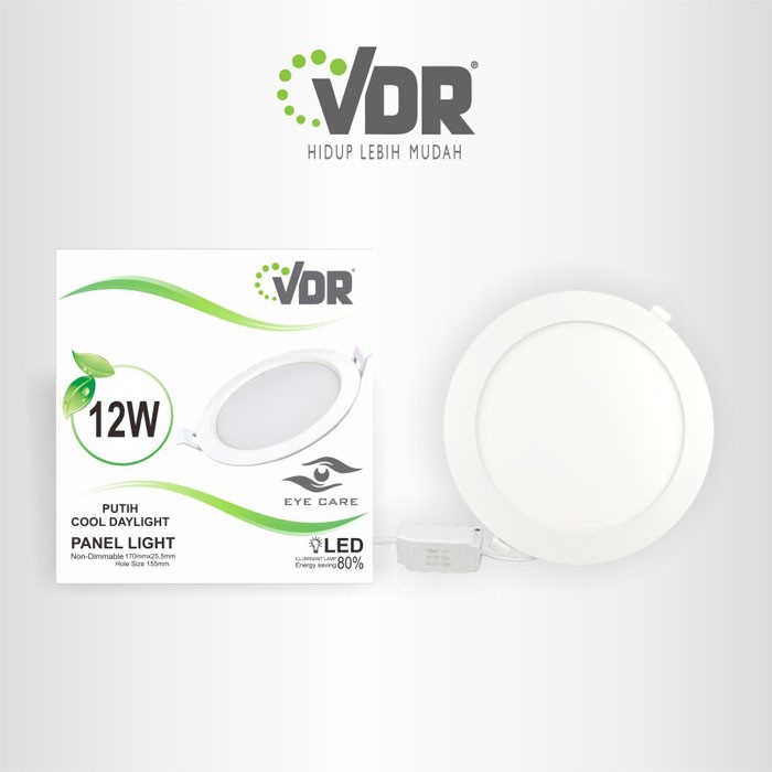 VDR LED Panel Light 12 Watt V-212-1PL Putih V-212-1PLW Kuning