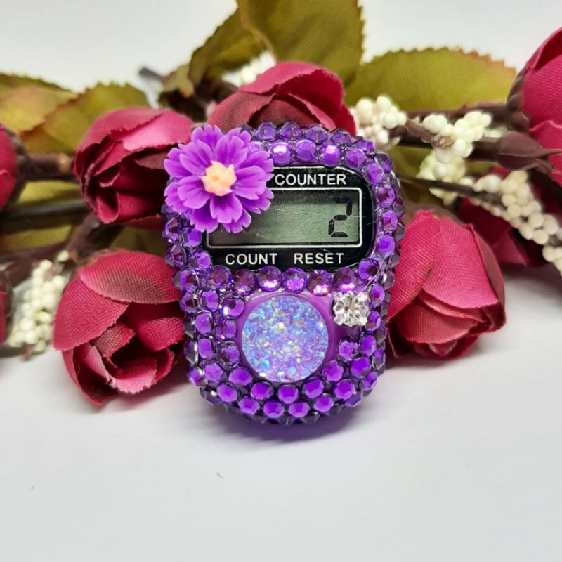 ungu tasbih digital hias tasdig alat hitung dzikir led alarm grosir haji umroh souvenir pengajian