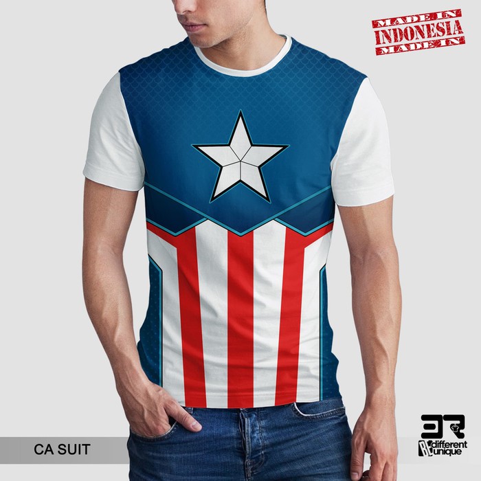 KAOS PRIA KAOS PRINT 3R CAPTAIN AMERICA SUIT