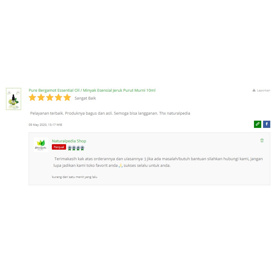Pure Bergamot Essential Oil / Minyak Esensial Atsiri Jeruk Purut Murni 250ml