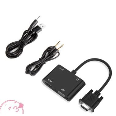 Vga male to hdmi vga audio 3.5mm female adapter converter full hd 2k for pc laptop - Konverter Vga to hdtv vga