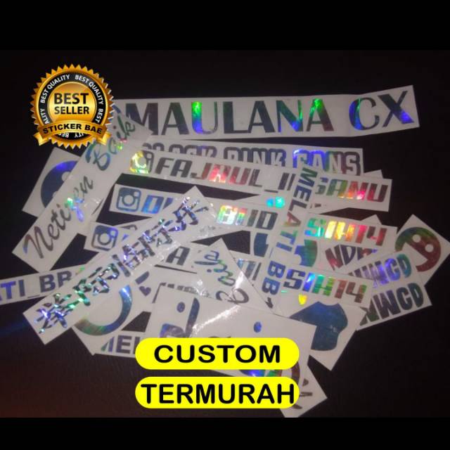 Sticker custom nama suka suka nama ig nama doi STIKER MOTOR HELM 1PCS