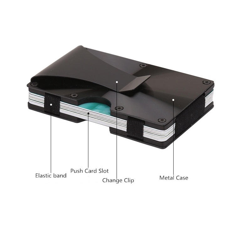 Dompet Kartu Anti maling Magnetic RFID Pria wanita untuk kartu ATM, Trans Jakarta, Kartu Akses Masuk, Credit Card,  eKTP mencegah Pencurian Data dengan Scanner RFID, Minimalist Card Holder Wallet RFID Blocking for Men and Women Wallet Metal Credit Card