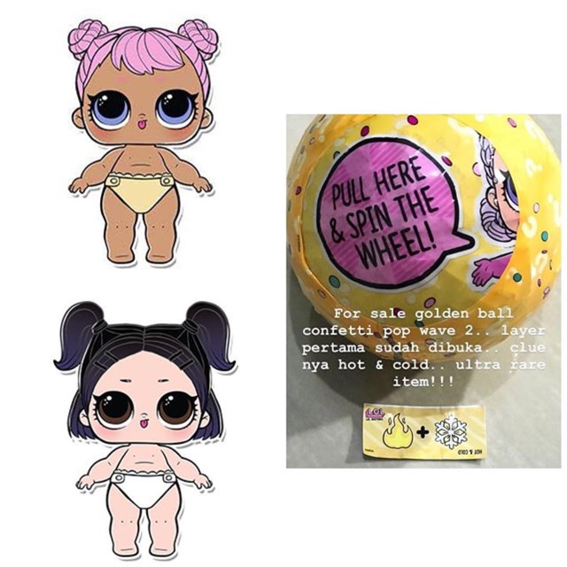 Original Lol confetti pop series 3 wave 2 gold ball lil dawn lil dusk