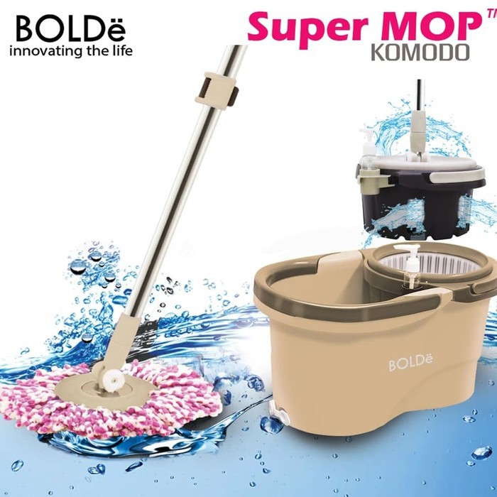 BOLDE Super Mop KOMODO - Pengering Bisa Diangkat - Alat pel Lantai Praktis