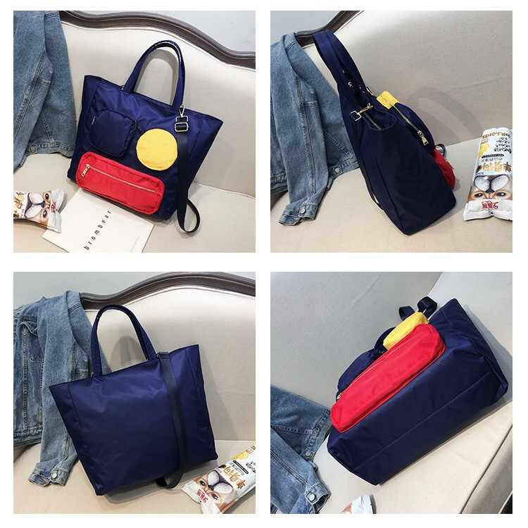 More584 Tas Selempang Bahu Wanita Hindmarch smile Large totebag Nilon Besar travel gym bag Import