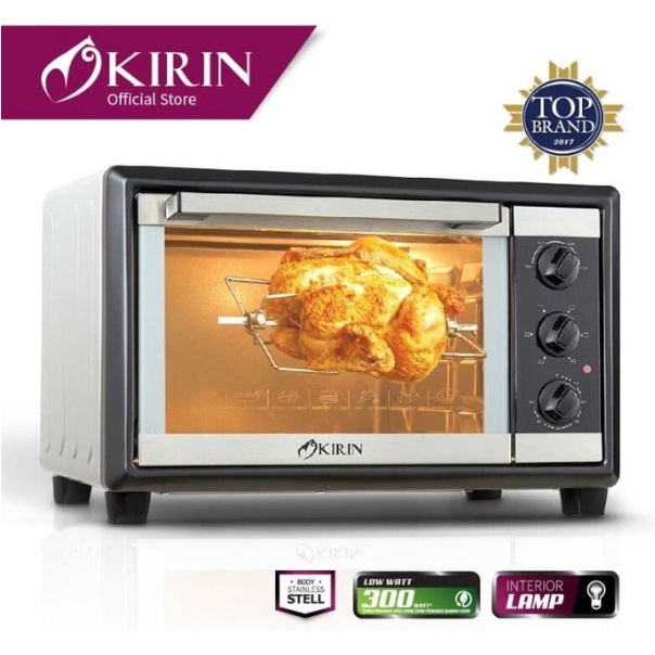 KIRIN Oven Listrik 20L Low Watt Rotisserie Stainless Steel KBO 200RA