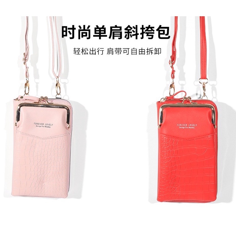 TI 3108 - TAS SELEMPANG WANITA IMPORT MURAH TAS HP FOREVER YOUNG LOVELY KOREAN BAGS - H