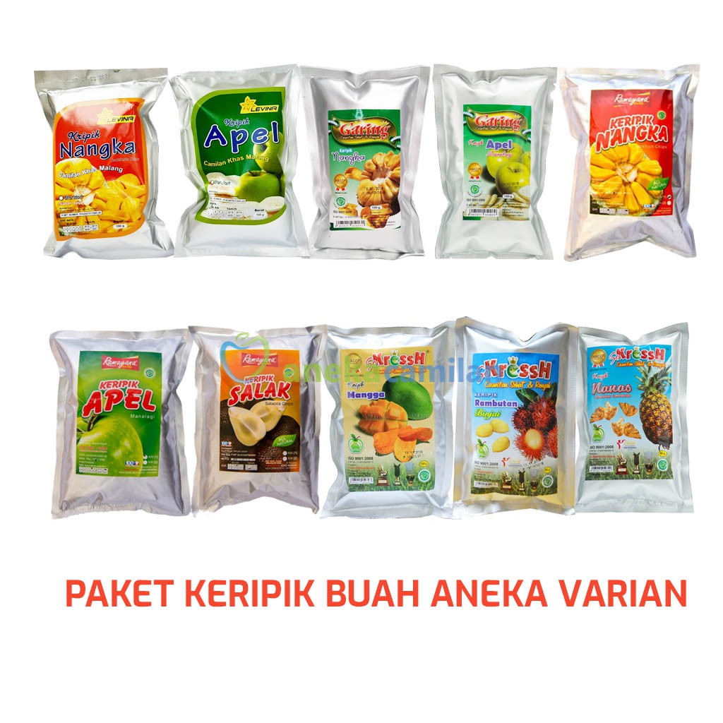 

Paket isi 10 Keripik Buah Malang Mix Aneka Rasa