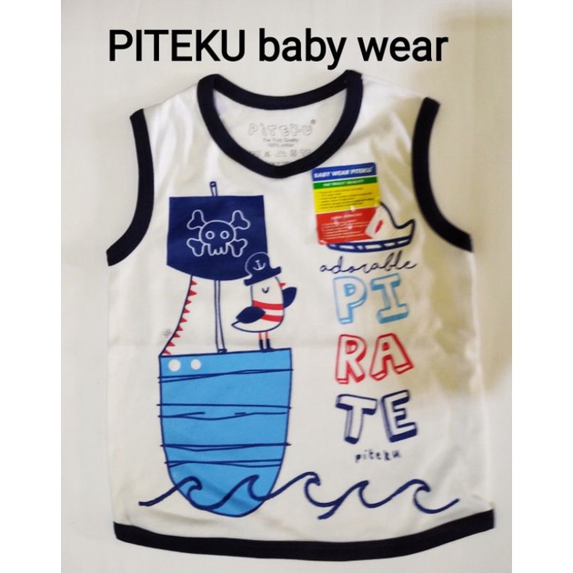 piteku kaos atasan singlet bayi anak 6-18 m