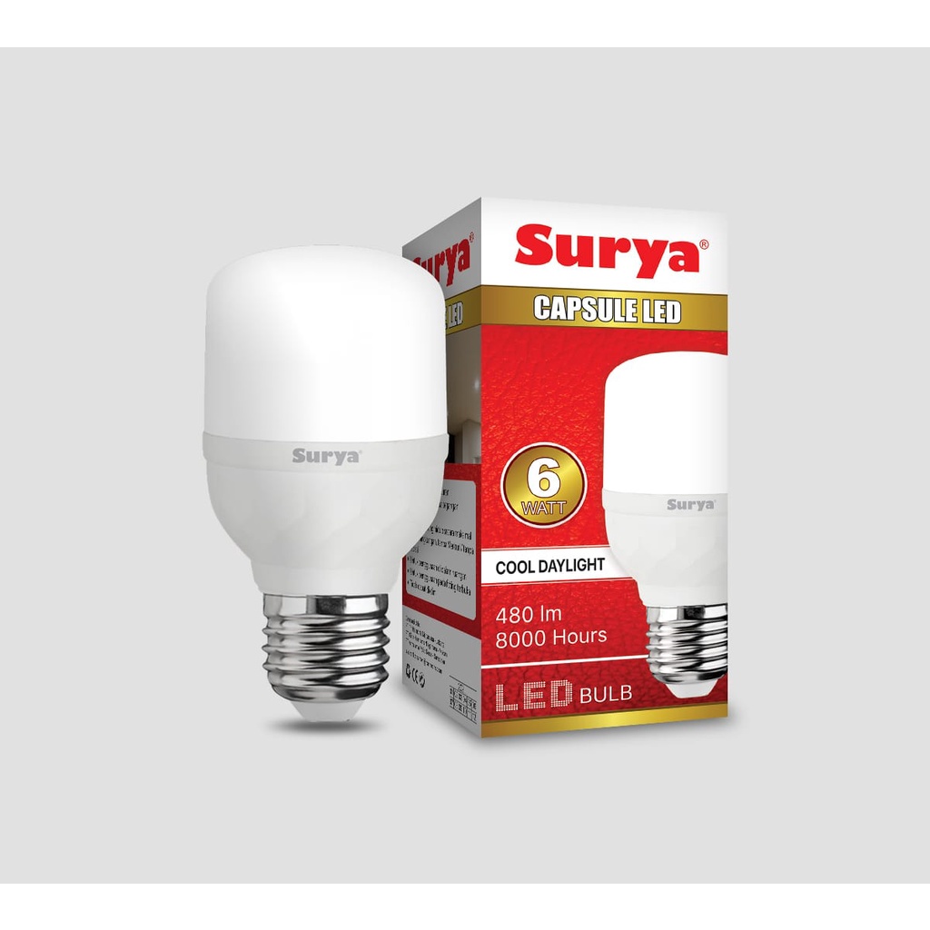 Surya Capsule 6 Watt Lampu LED 6W Putih Cool Daylight Original