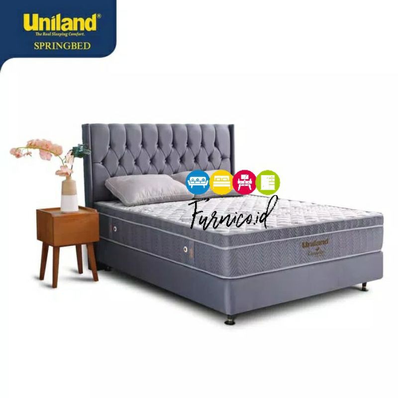 PROMO kasur springbed SET UNILAND PLUSH TOP 160X200 (sandaran + divan)
