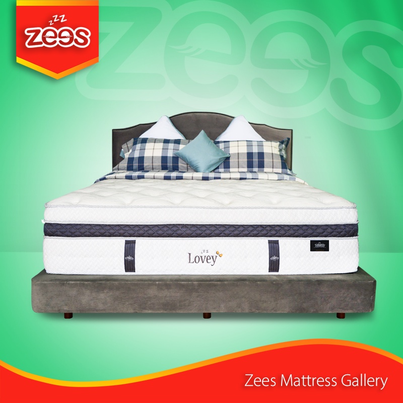 Jual Zees Spring Bed Kasur Lovey off white Emoticons Full Set Spring