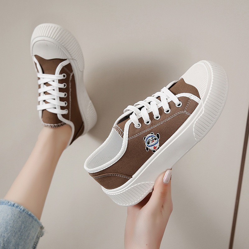 Sepatu Fashion Wanita Kasual Motif Warna Sepatu Sneaker Tali Cewek Import Korea SP-194