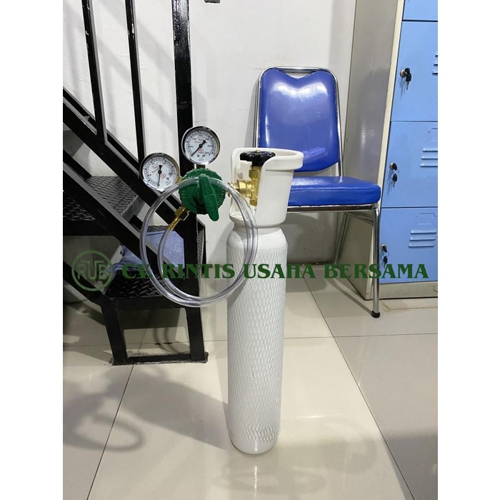 Regulator Tabung Oksigen 0,5M3 + Regulator Untuk Packing Ikan + Selang