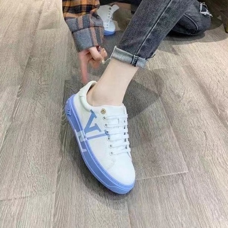 sepatu sneaker wanita lv mirror putih shoes cewek P1SHOES kulit top