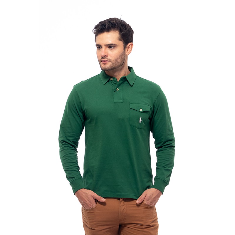 Polo Shirt Fashion Custom Fit Hunter Green Men Polo Ralph Lauren