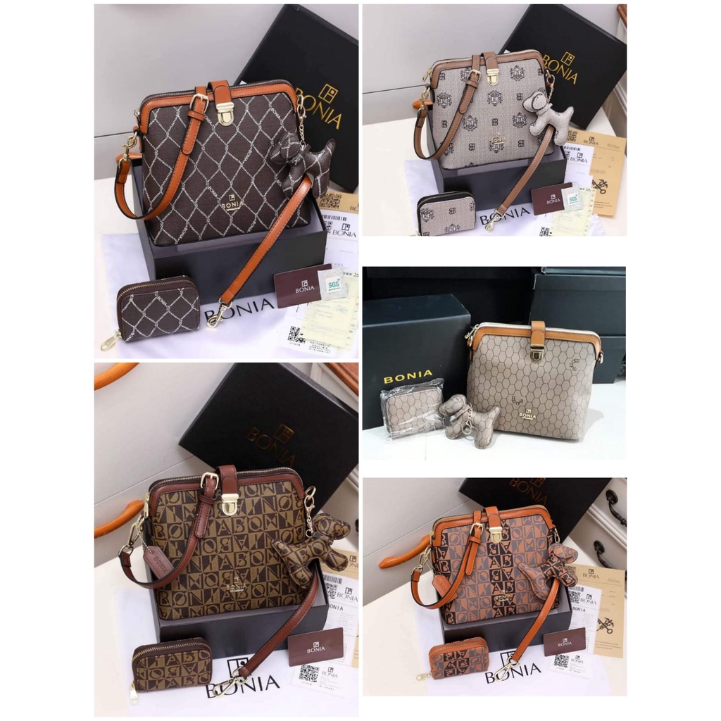(SET) SLINGBAG BN 18121  WITH BOX/ Tas Selempang BN Wanita Cewek Import/ Tas Import BN Selempang