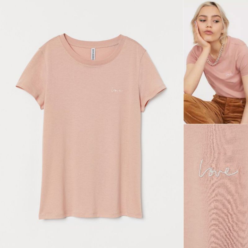 H&M T-SHIRT LOVE - KAOS WANITA