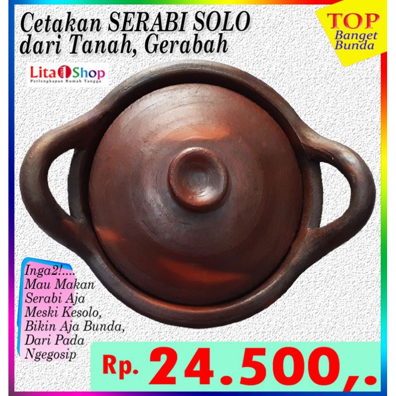 Wajan Serabi/Cetakan Serabi Solo/Tanah Liat/Gerabah