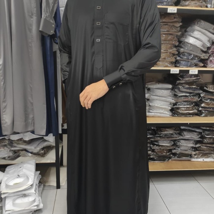 JUBAH HARAMAIN / JUBAH AL MARWAN MANSET - Hitam, chat admin