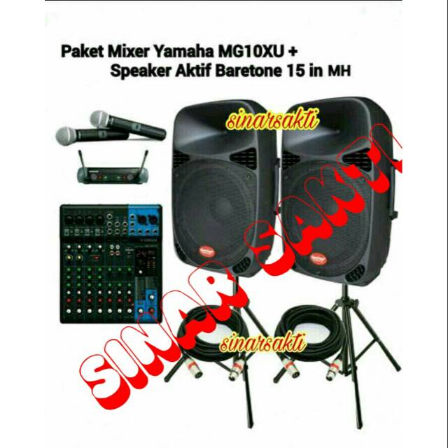 PAKET SOUND SYSTEM YAMAHA &amp; BARETONE INDOOR DAN OUTDOOR ( 15 INCH )