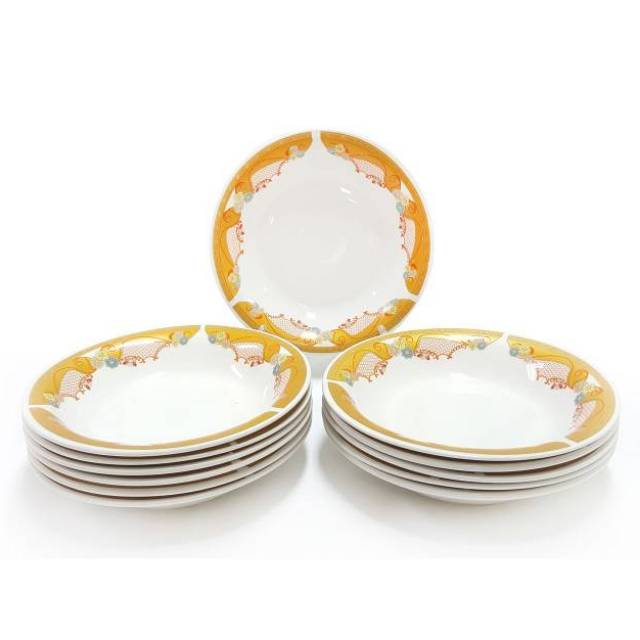 Murah Piring sop keramik 9,25 inch/ Piring makan keramik 1 lusin/Tempat makanan